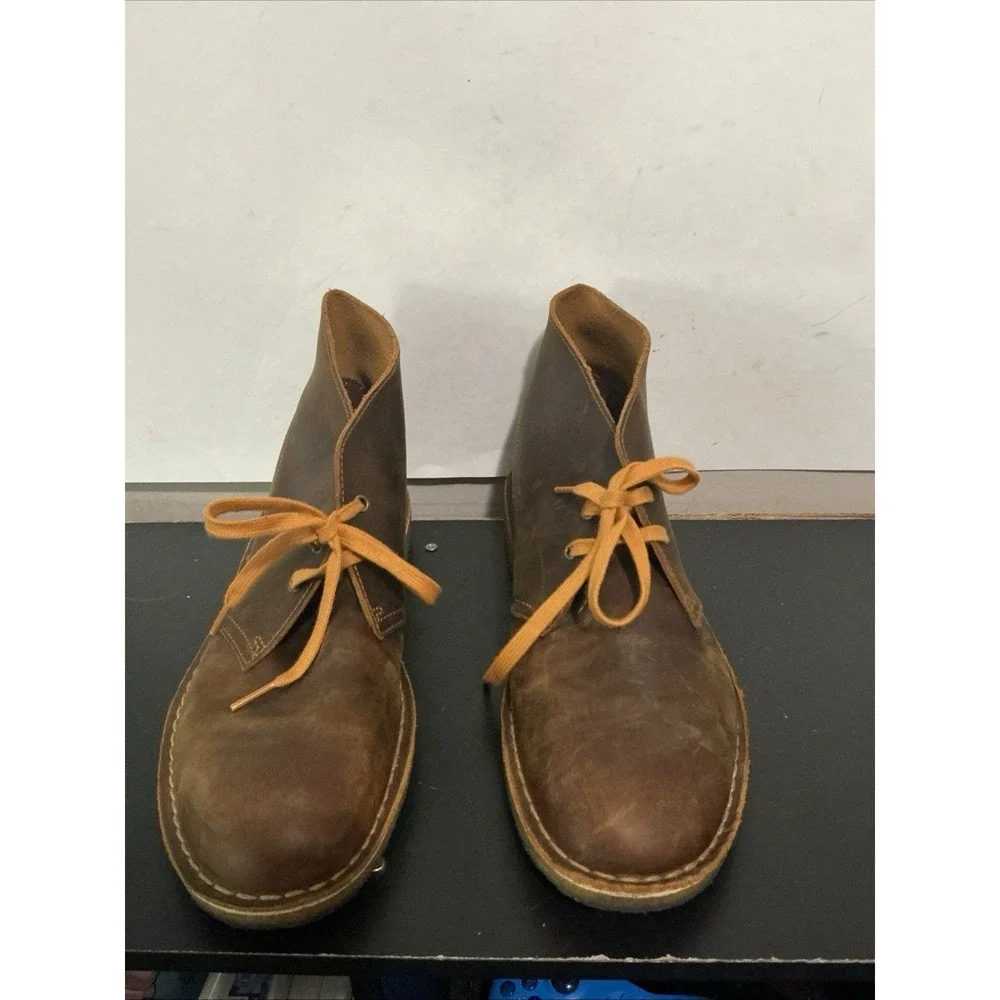 Clarks Originals Desert Boots Distressed Brown Leather Crepe Sole Men's 11 M US